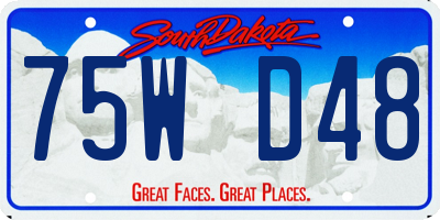 SD license plate 75WD48