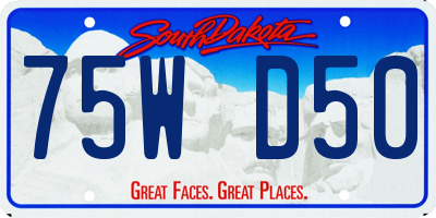 SD license plate 75WD50