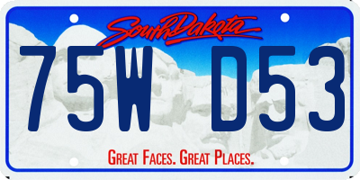 SD license plate 75WD53