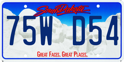 SD license plate 75WD54