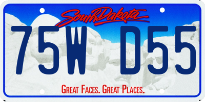 SD license plate 75WD55