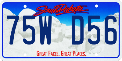 SD license plate 75WD56
