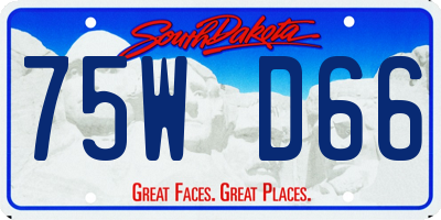 SD license plate 75WD66