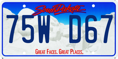 SD license plate 75WD67