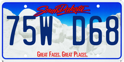 SD license plate 75WD68