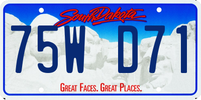 SD license plate 75WD71