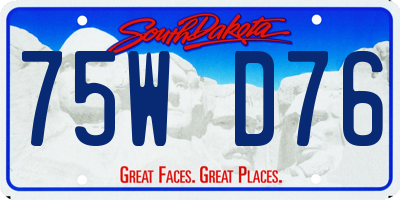 SD license plate 75WD76