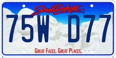 SD license plate 75WD77