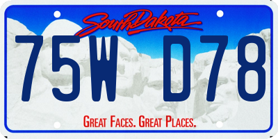 SD license plate 75WD78