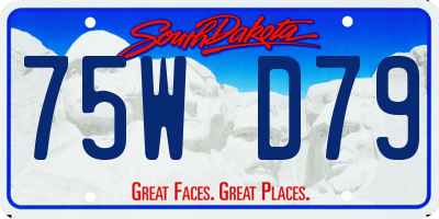 SD license plate 75WD79