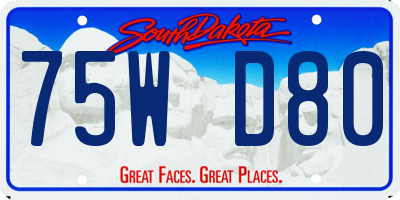 SD license plate 75WD80
