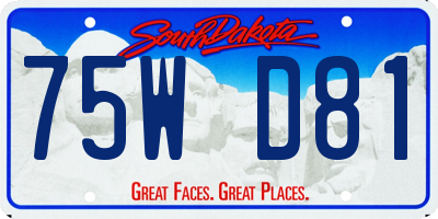 SD license plate 75WD81