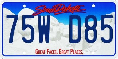 SD license plate 75WD85