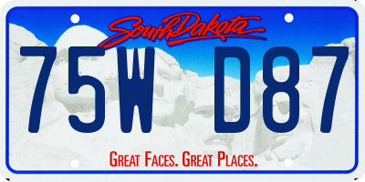 SD license plate 75WD87