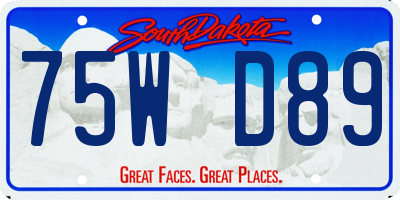 SD license plate 75WD89