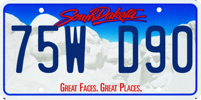 SD license plate 75WD90