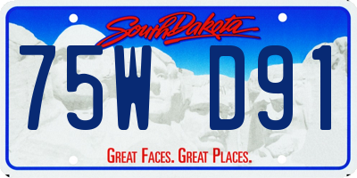 SD license plate 75WD91