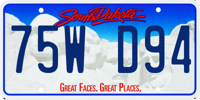 SD license plate 75WD94