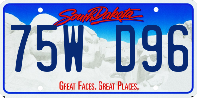 SD license plate 75WD96