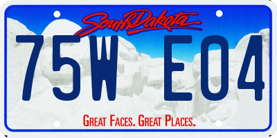 SD license plate 75WE04