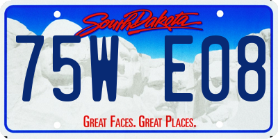 SD license plate 75WE08