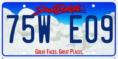 SD license plate 75WE09