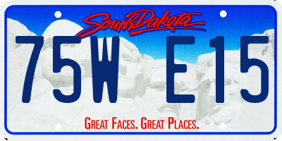 SD license plate 75WE15