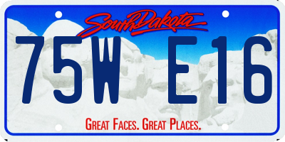 SD license plate 75WE16