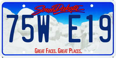 SD license plate 75WE19