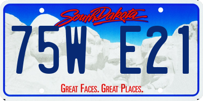 SD license plate 75WE21