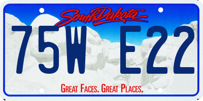 SD license plate 75WE22