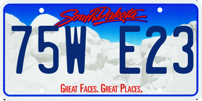 SD license plate 75WE23