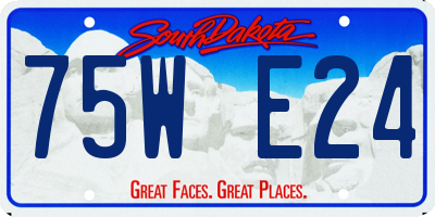 SD license plate 75WE24
