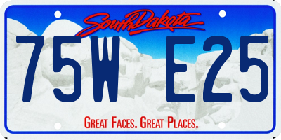 SD license plate 75WE25