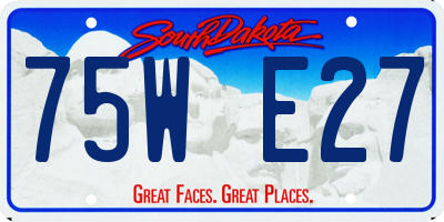 SD license plate 75WE27