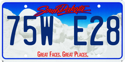 SD license plate 75WE28