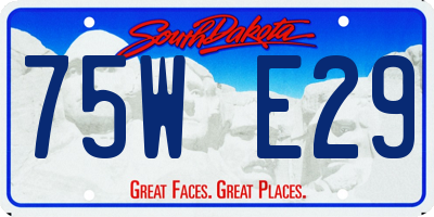 SD license plate 75WE29
