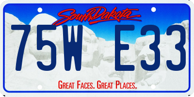 SD license plate 75WE33