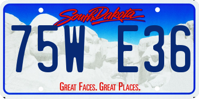 SD license plate 75WE36