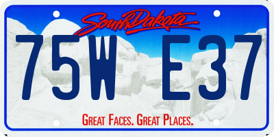 SD license plate 75WE37