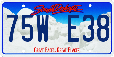 SD license plate 75WE38