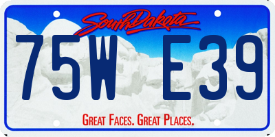 SD license plate 75WE39