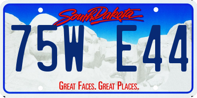 SD license plate 75WE44