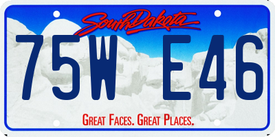 SD license plate 75WE46