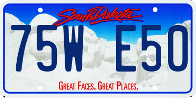 SD license plate 75WE50
