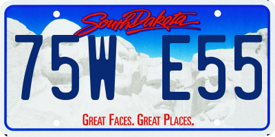 SD license plate 75WE55