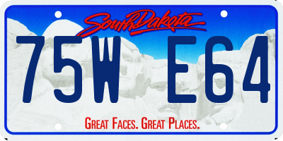 SD license plate 75WE64