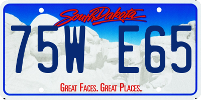 SD license plate 75WE65
