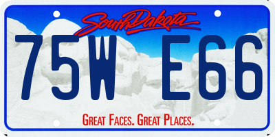SD license plate 75WE66