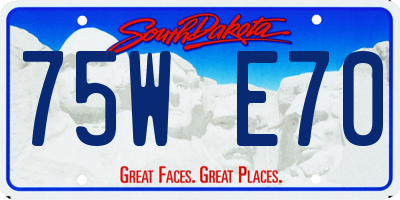 SD license plate 75WE70